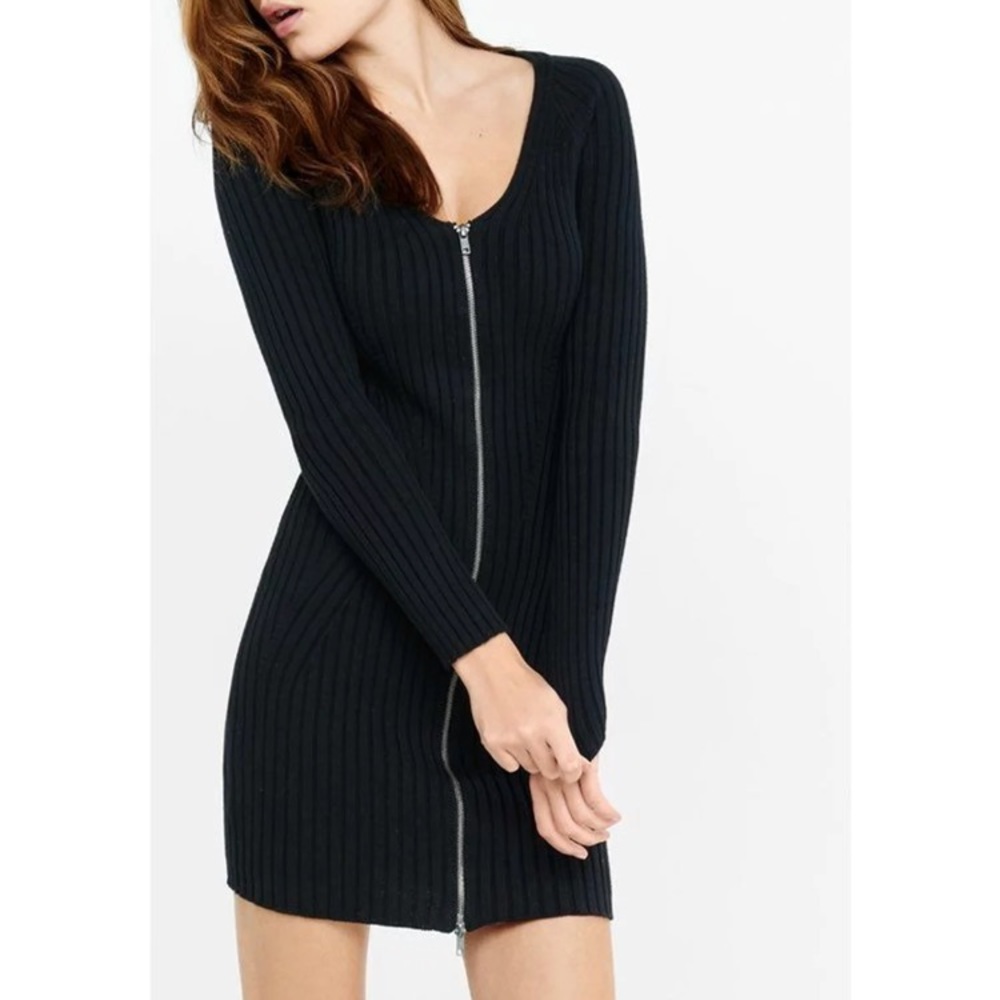Express Black Zipup Sweater Dress